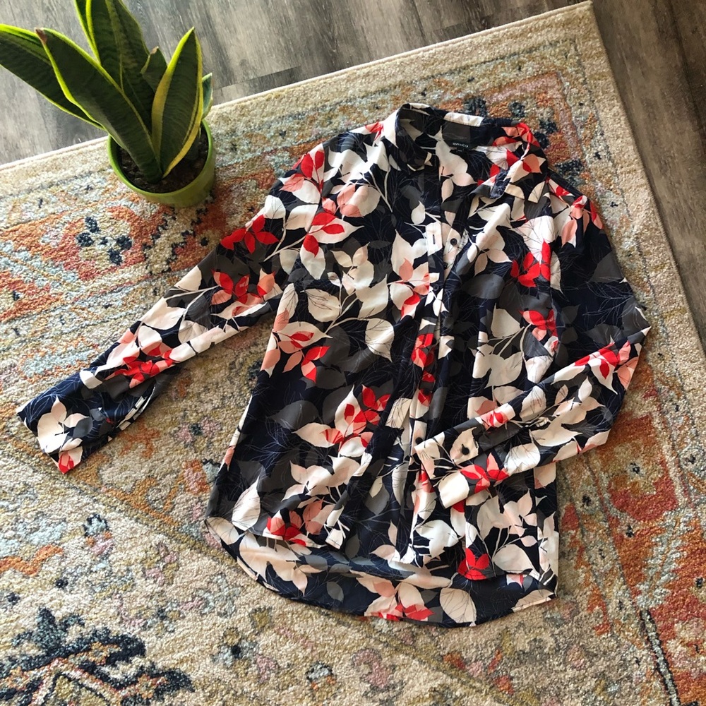 RW&CO. | Floral Button Up Blouse